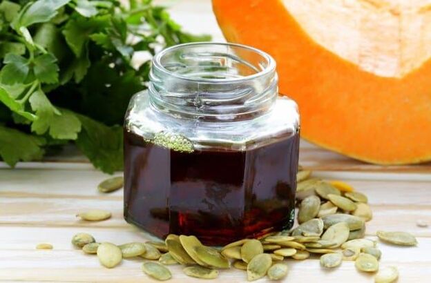 pumpkin seeds with castor oil against worms